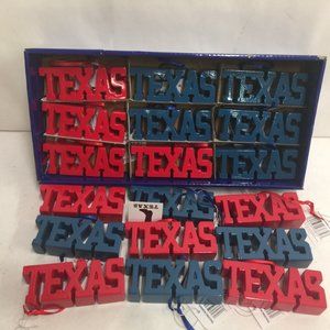 Texas 18 Pieces , Ornaments / Paper Weight Blue & Red